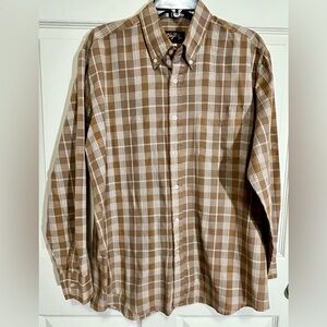 Vintage Pizitz men’s L button down brown plaid shirt